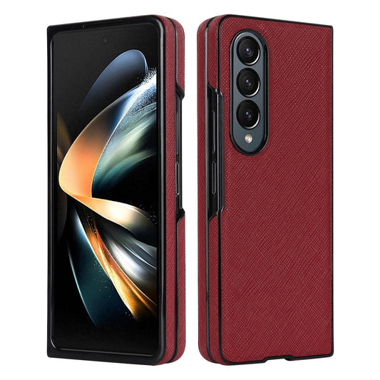 For Samsung Galaxy Z Fold4 5G Foldable Cross Pattern Phone Case - Compact Design - Red