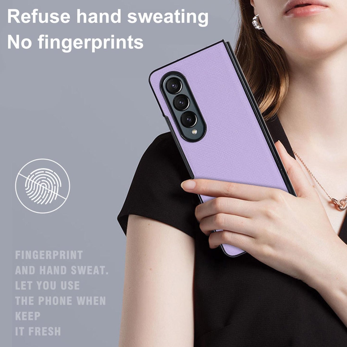 For Samsung Galaxy Z Fold4 5G Foldable Cross Pattern Phone Case - Compact Design - Red