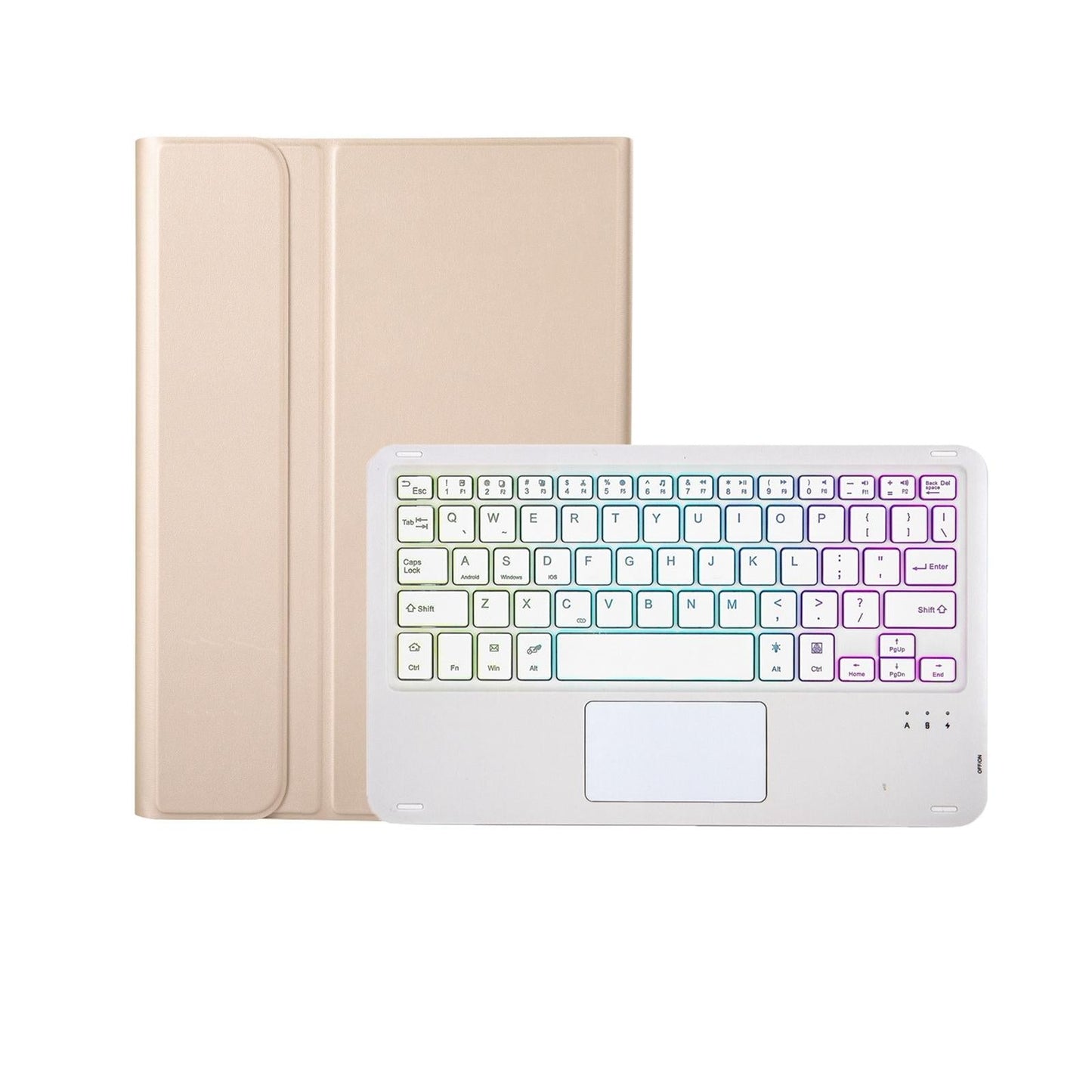 Bluetooth Keyboard Leather Case For Ipad Air / Pro 11 - Touch Pad Backlight Pen Slot - Gold