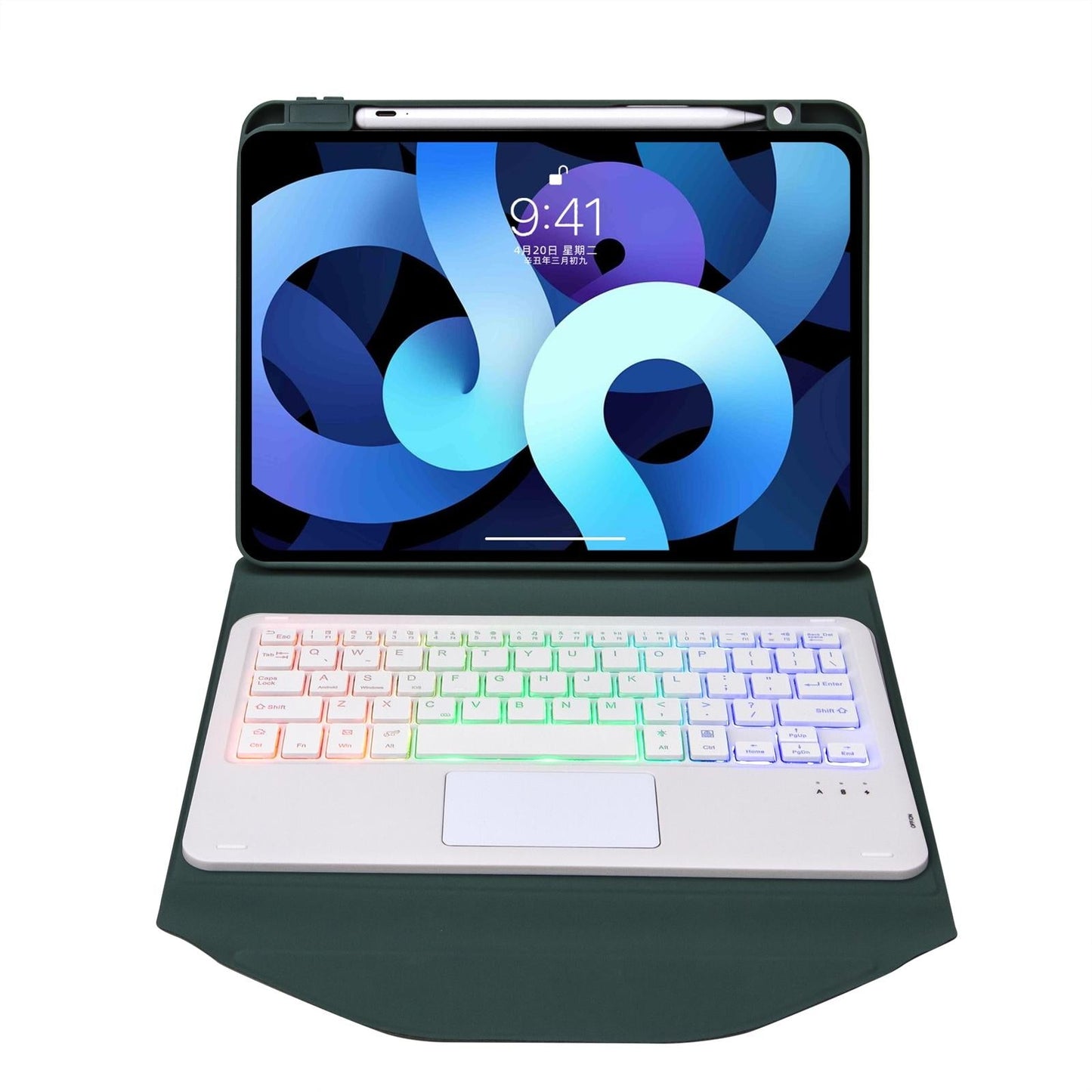 Bluetooth Keyboard Leather Case For Ipad 10.2 - Touchpad Backlight Pen Slot - 2021 / 2020 / 2019 - Pink