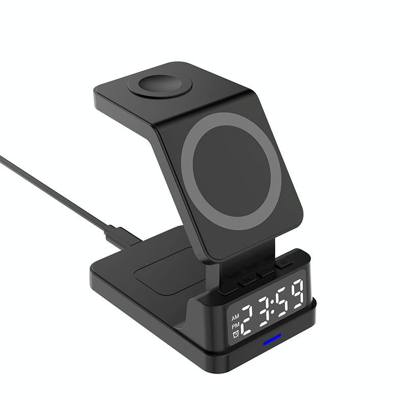 15W 4 In 1 Magnetic Desktop Wireless Charger Black