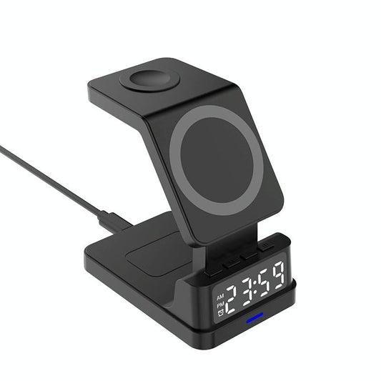 15W 4 In 1 Magnetic Desktop Wireless Charger Black