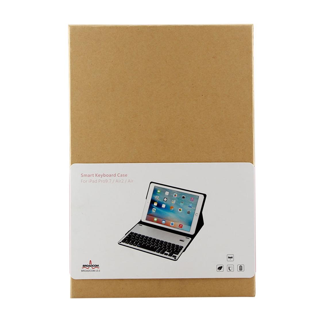 Bluetooth Keyboard & Leather Tablet Case For Ipad Air / Pro 9.7 - Detachable Water Repellent Magnetic 3-Gear Angle - Black