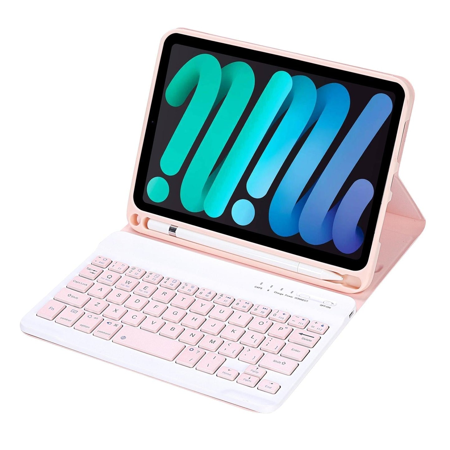 Ultra-Thin Bluetooth Keyboard Tablet Case For Ipad Mini 6 With Stand And Pen Slot - Candy Colour - Black