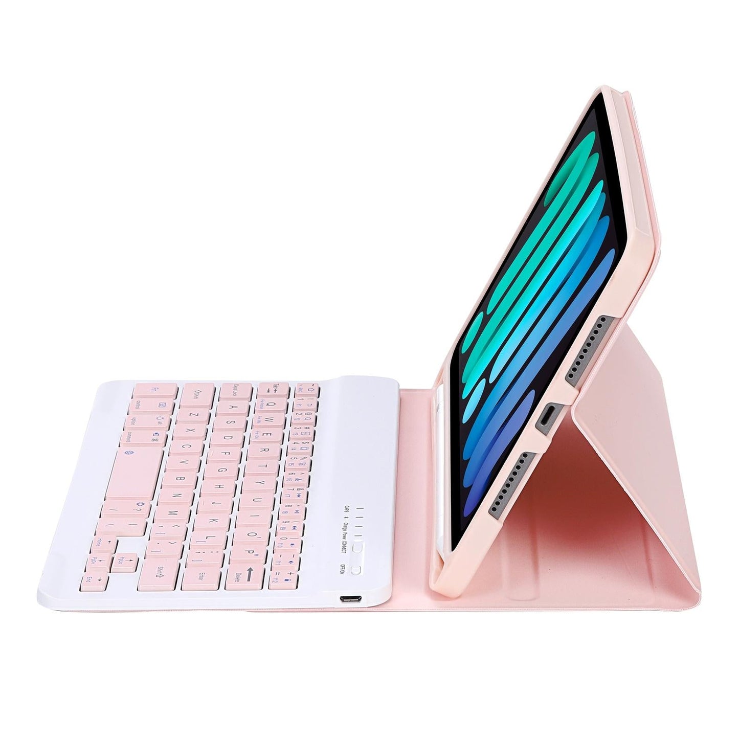 Ultra-Thin Bluetooth Keyboard Tablet Case For Ipad Mini 6 With Stand And Pen Slot - Candy Colour - Black