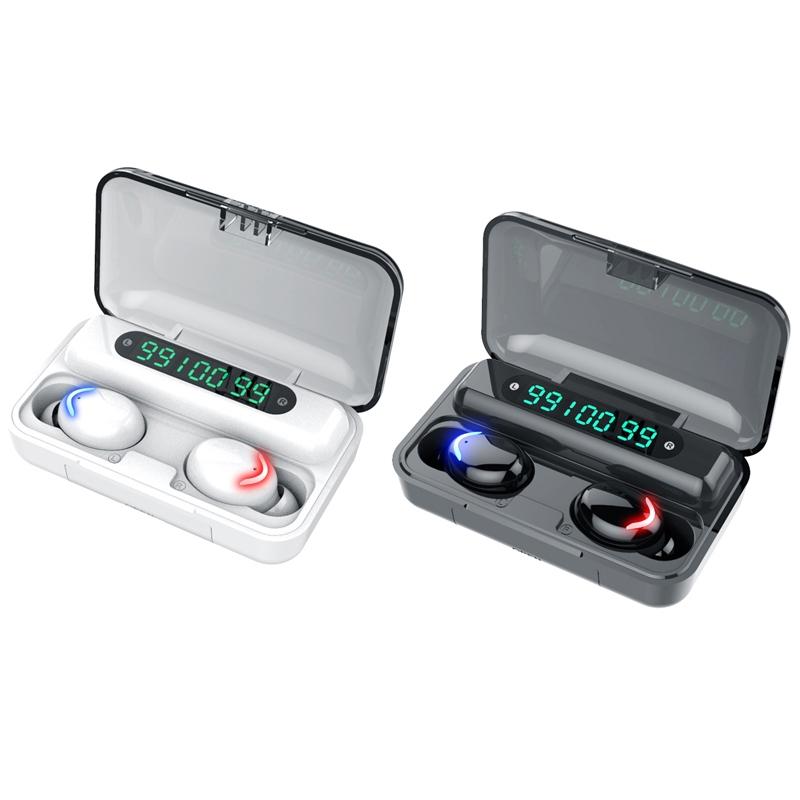 Three-screen Bluetooth Earphone with Noise Reduction and Hand Strap - Black