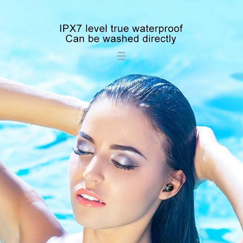 Three-screen Bluetooth Earphone with Noise Reduction and Hand Strap - Black