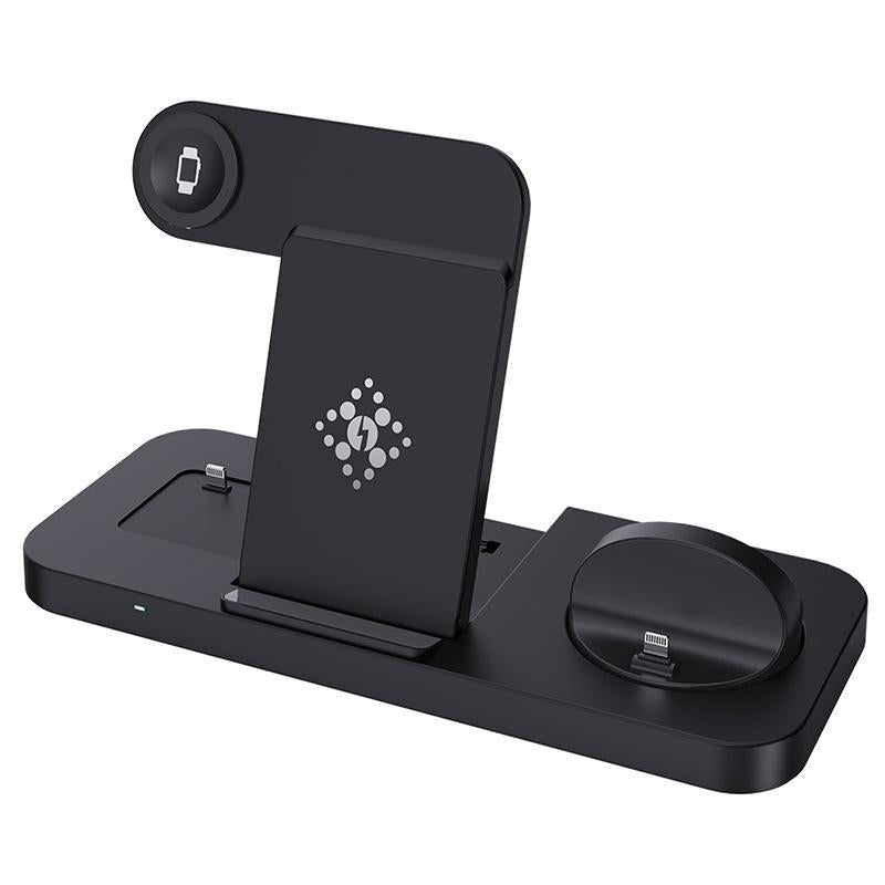 6 In 1 Foldable Vertical Wireless Charger - Black