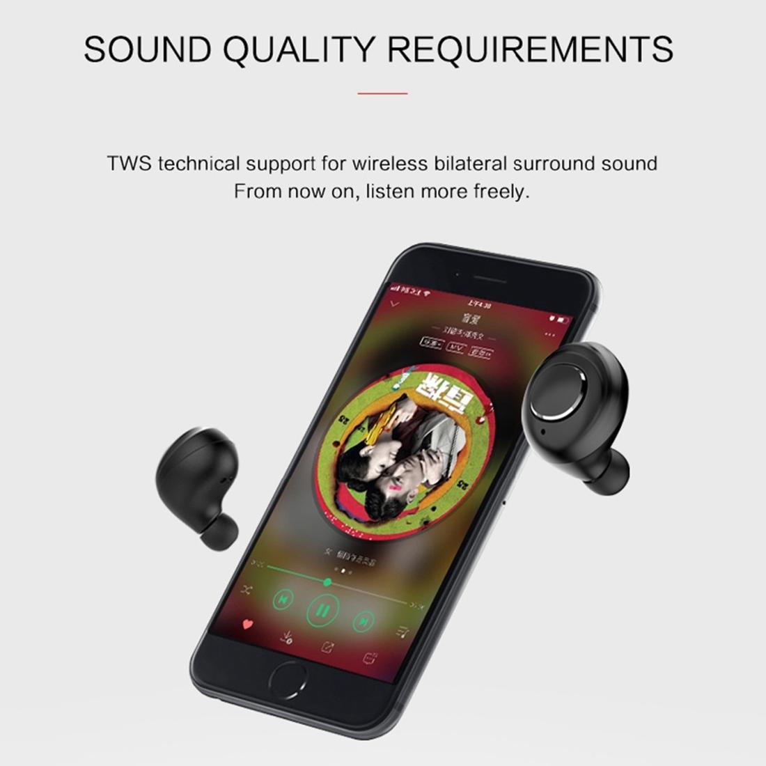 Portable Bluetooth V5.0 Earphones with Charging Box - X8 Tws for Outdoor Sports Black