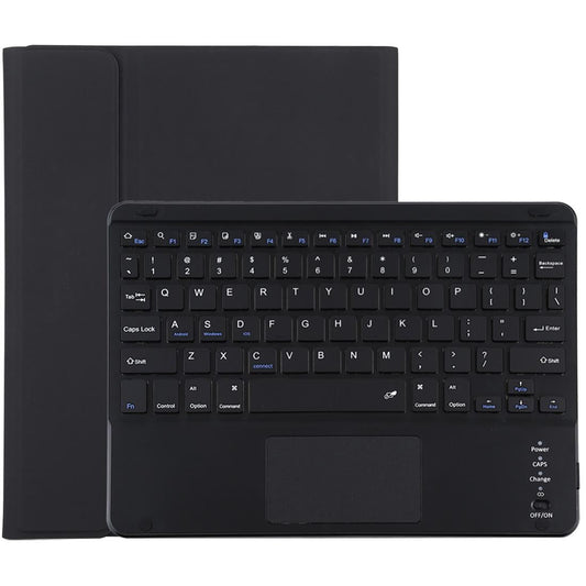 Bluetooth Keyboard & Tablet Case For Ipad 10.2 / Ipad Air 2019 - Detachable Touch Pad Pen Slot Holder - Microfiber Leather - Black