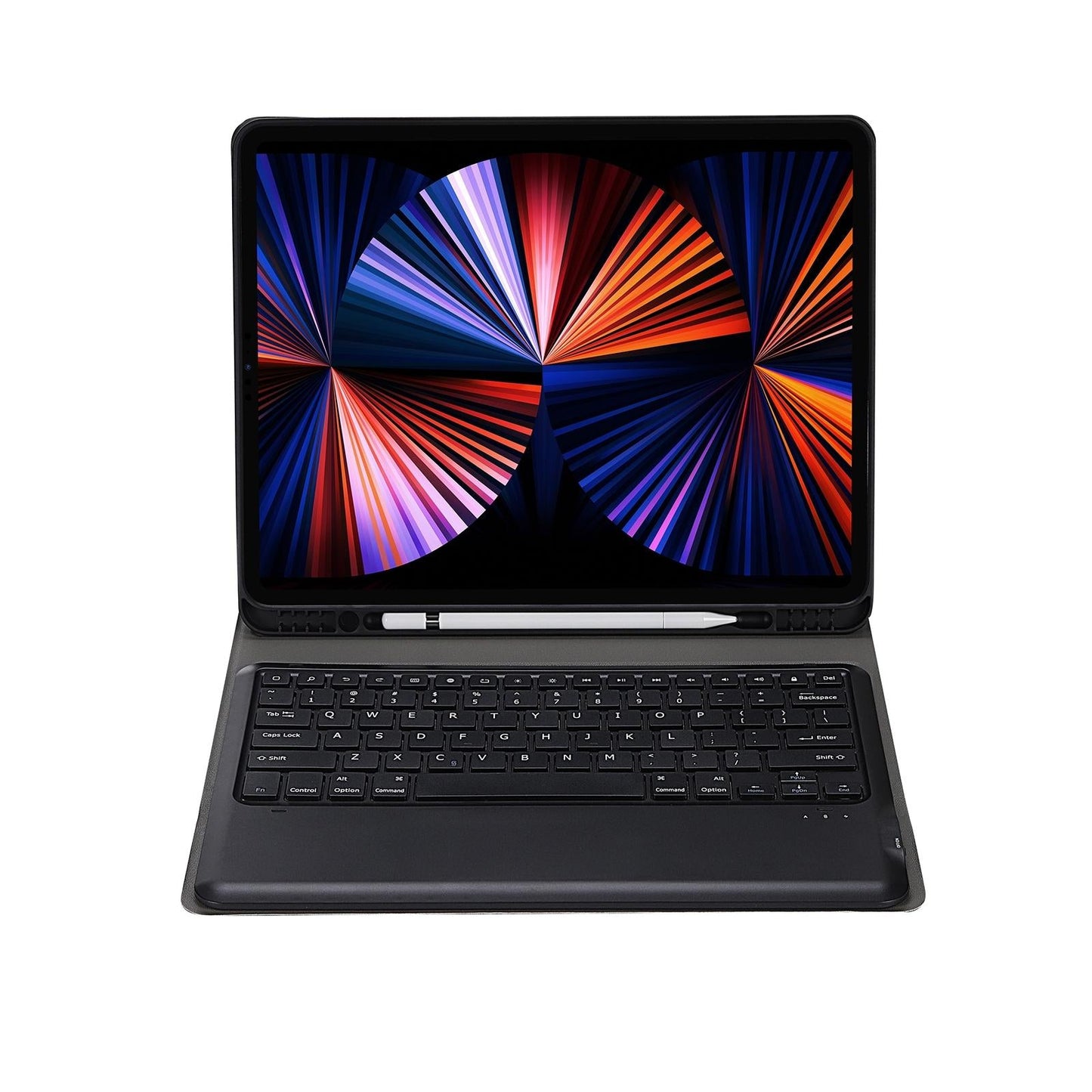 Ultra-Thin Detachable Bluetooth Keyboard Leather Case For Ipad Pro 12.9 2018 With Pen Slot - Black