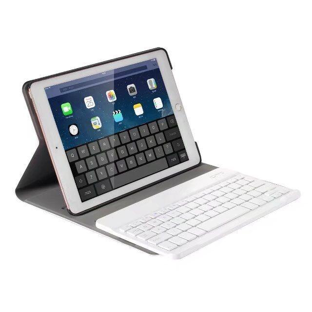 Bluetooth Keyboard & Leather Tablet Case For Ipad Pro / Air 9.7 2017 / 2018 - Detachable & Horizontal Flip With Holder - Black