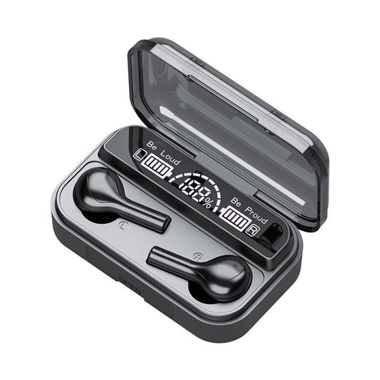 Touch Bluetooth Earphones with Noise Cancellation and Charging Box - Black