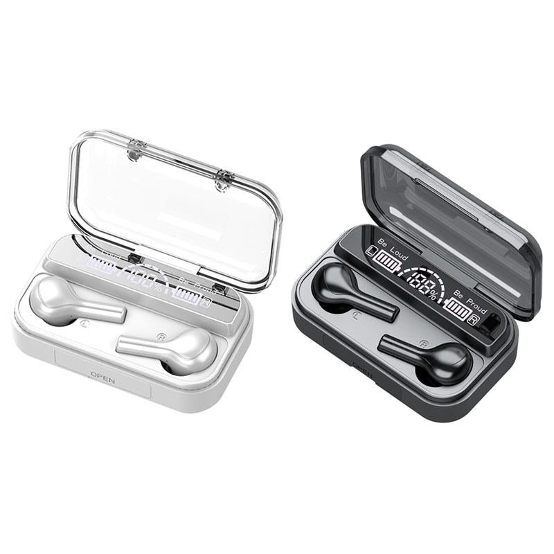 Touch Bluetooth Earphones with Noise Cancellation and Charging Box - Black