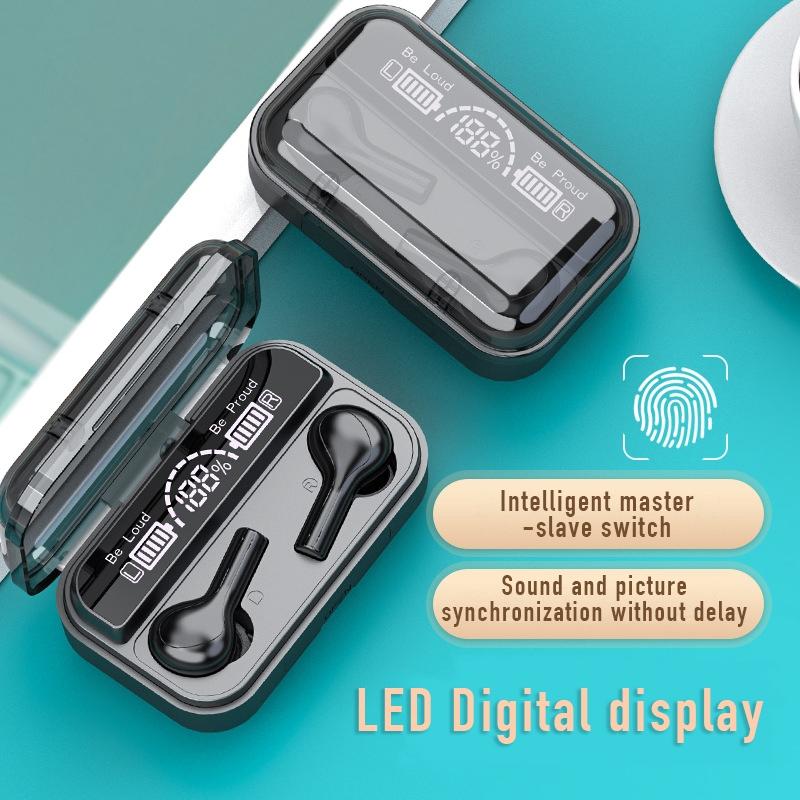 Touch Bluetooth Earphones with Noise Cancellation and Charging Box - Black