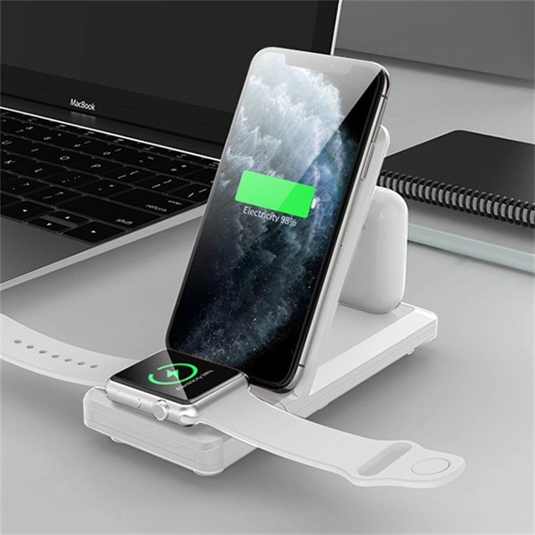 3 In 1 Foldable Wireless Charger For Iphone Iwatch Airpods - Black
