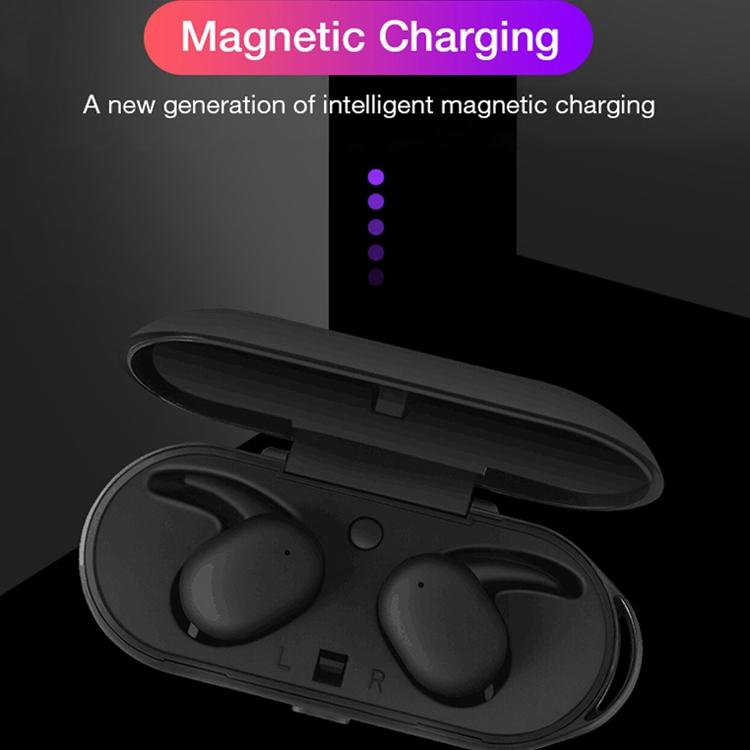 Waterproof Wireless Bluetooth Earphones with Magnetic Charging Box - 300mah - Black