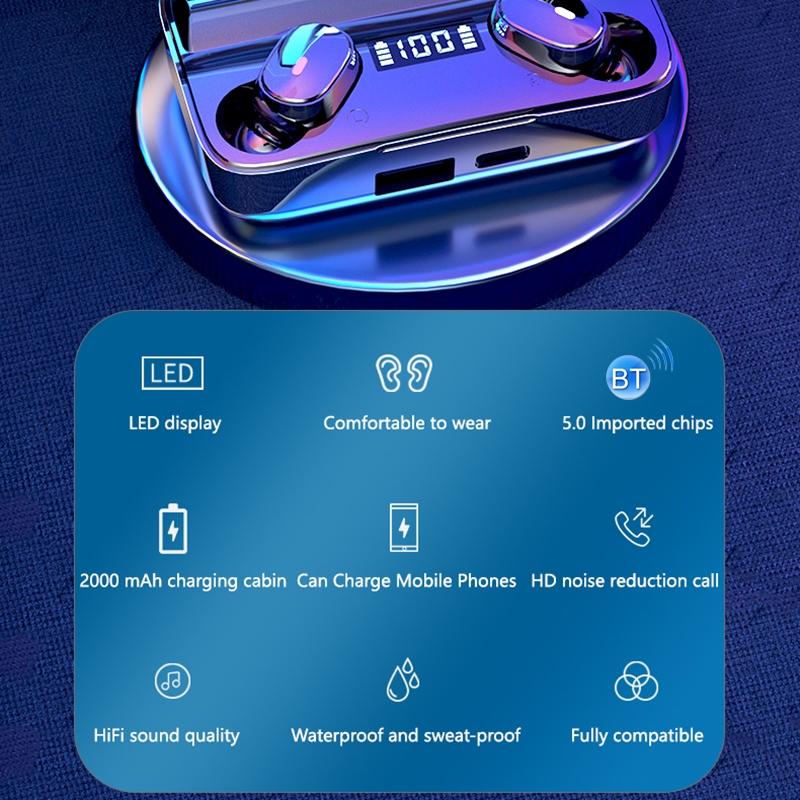 Wireless Earbuds with Noise Cancellation & Magnetic Charging - Led Display