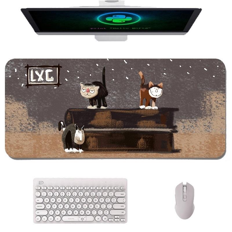 Waterproof Cartoon Mouse Pad Non Slip Design - Three Cats