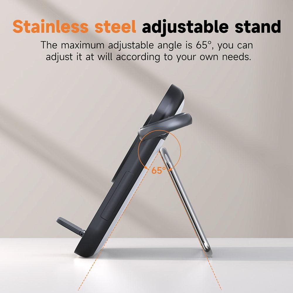 15W 3 In 1 Magnetic Led Makeup Mirror Charger - Black