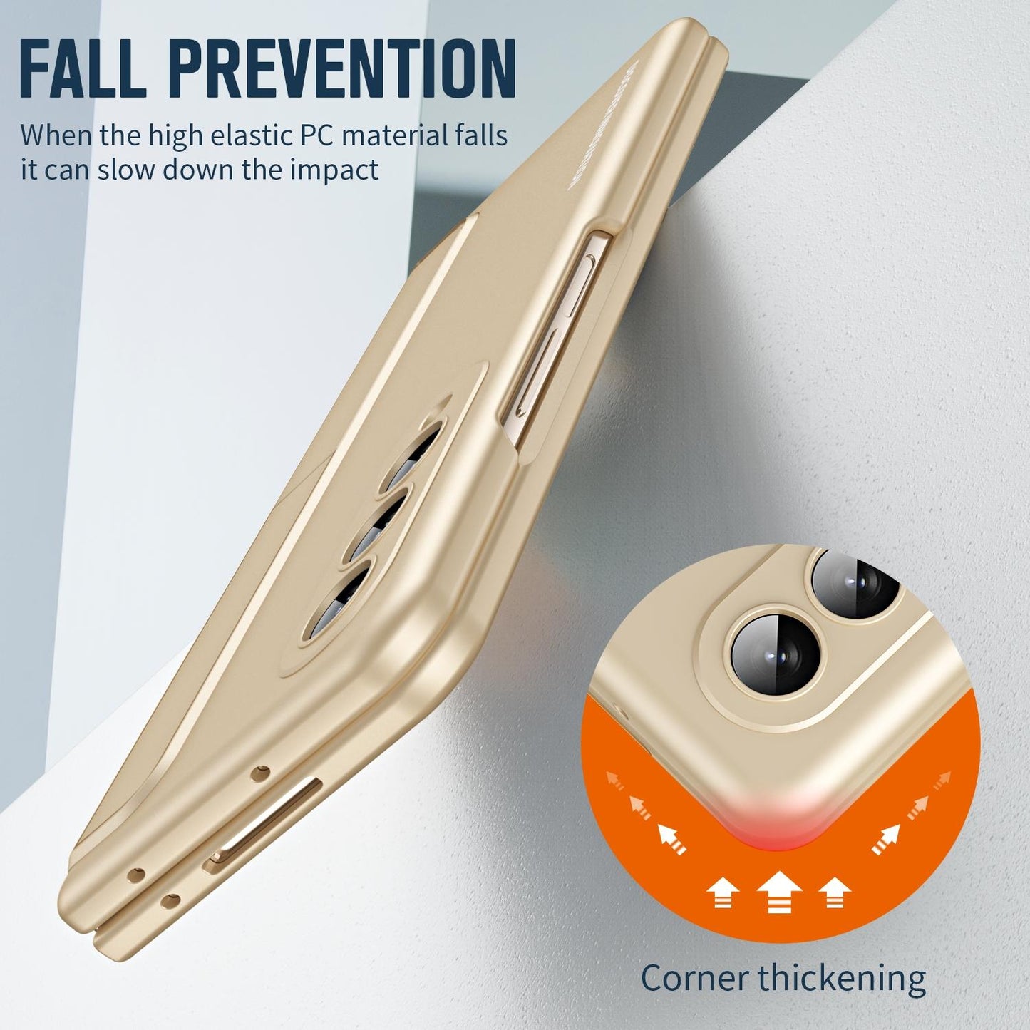 For Samsung Galaxy z Fold4 5G Samsung Galaxy z Fold4 2-in-1 Detachable Folding Case with Holder & Pen Slot - Beige