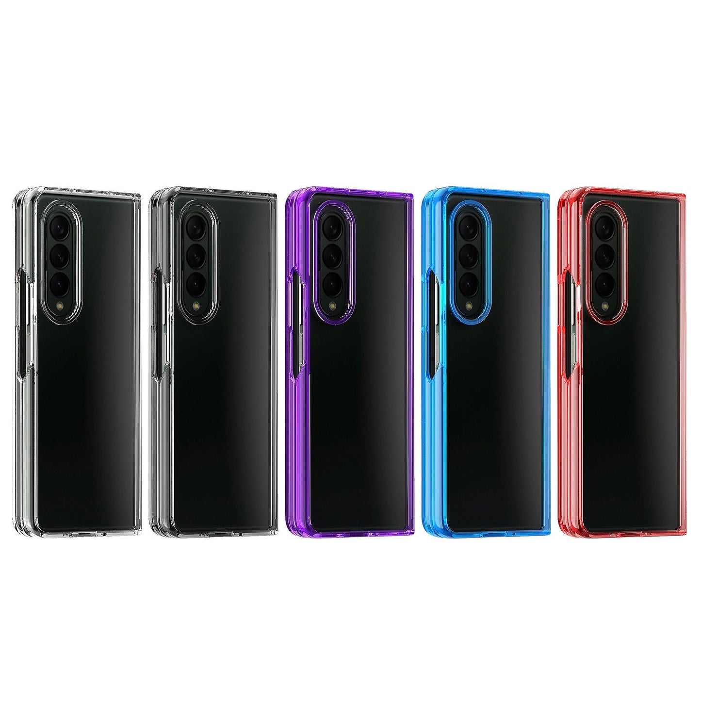 For Samsung Galaxy Z Fold4 5G Clear Acrylic Tpu Phone Case - Purple