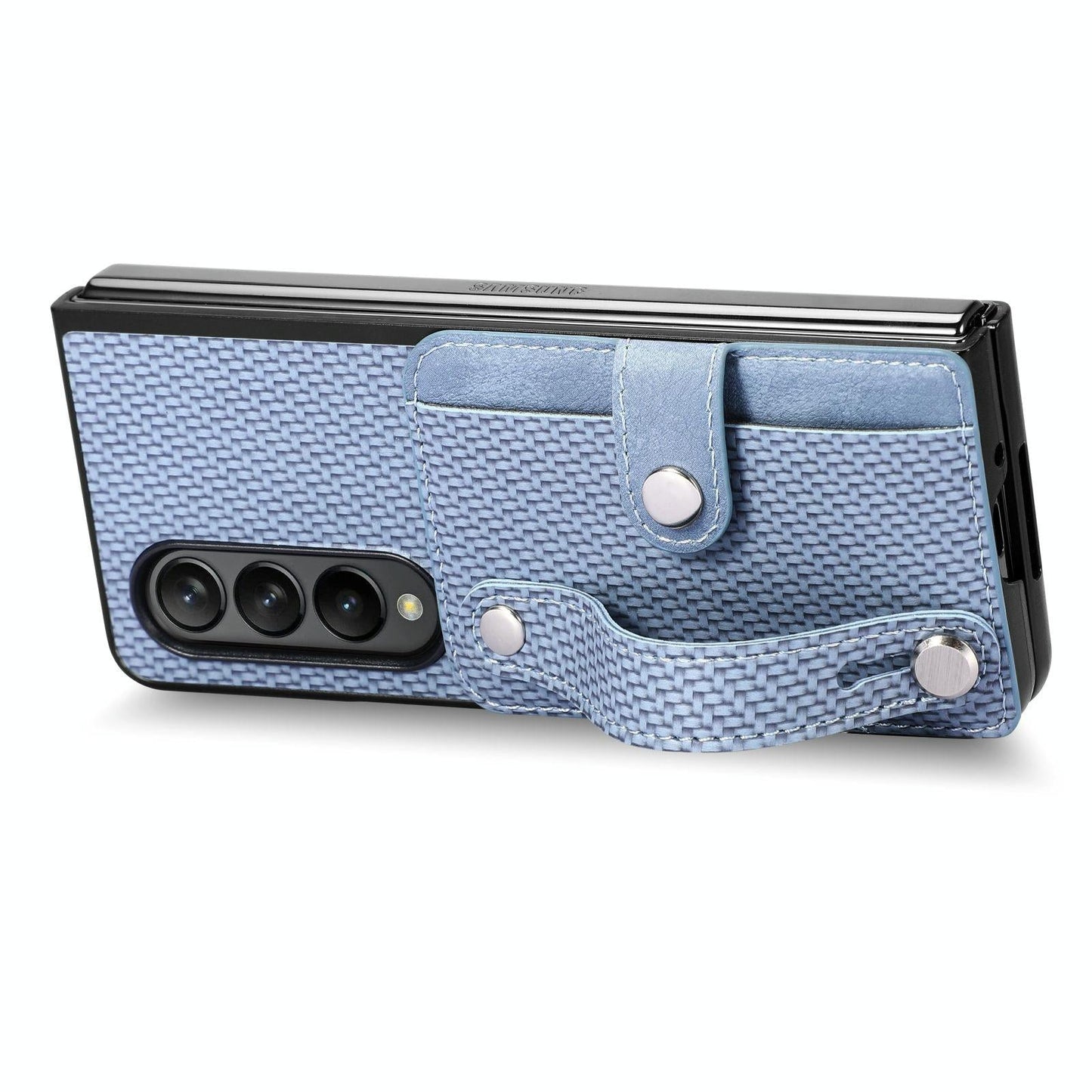 For Samsung Galaxy Z Fold4 5G Wristband Phone Case - Brown