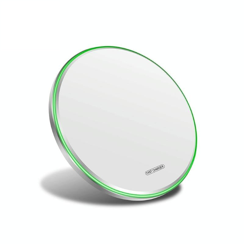 15W Round Wireless Charger Fast Charge - Red + Black Surface