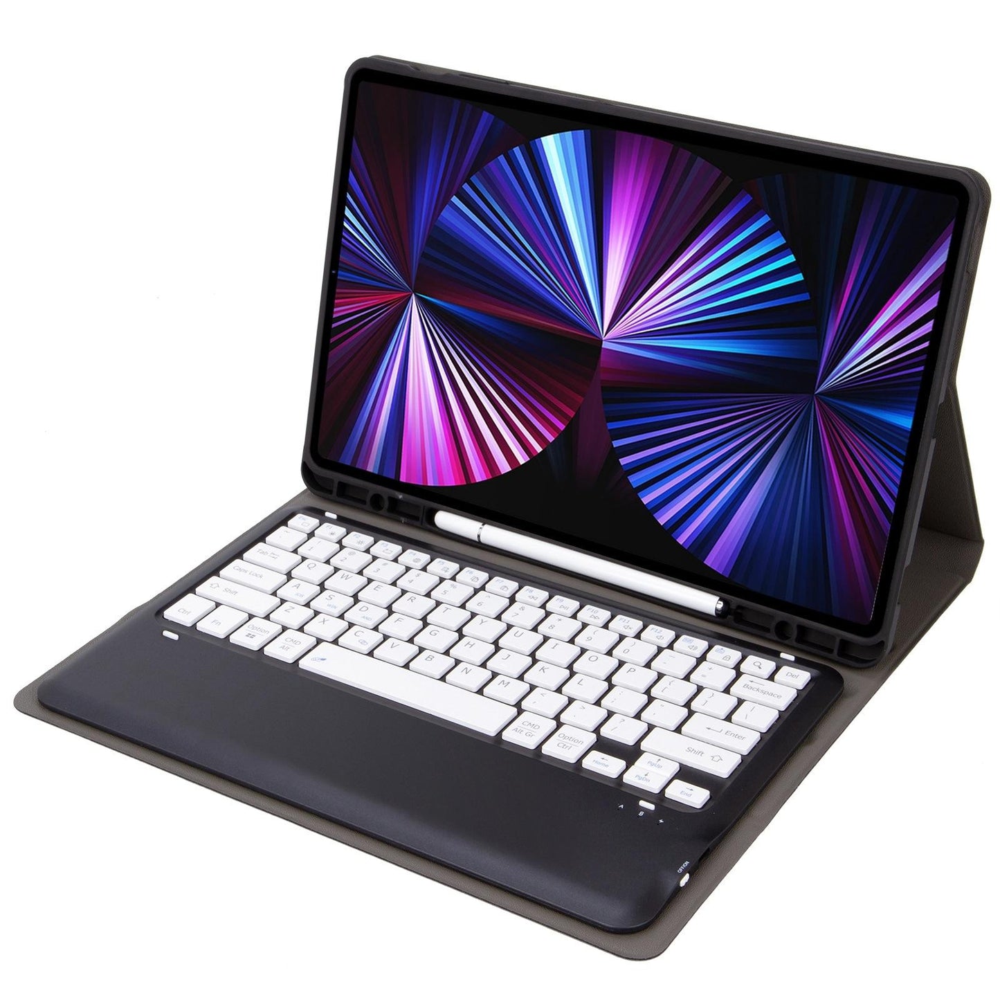 Detachable Bluetooth Keyboard Leather Case For Ipad Pro 12.9 2021 / 2020 / 2018 With Pen Slot - Dark Green