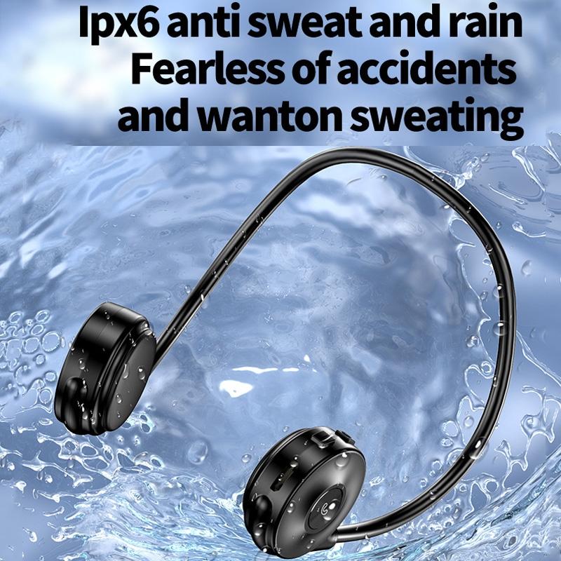 Bone Conduction Bluetooth Earphones with Stereo Vibration Speaker - Red