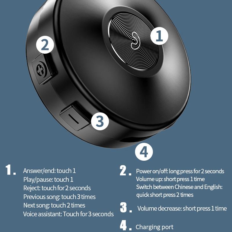 Bone Conduction Bluetooth Earphones with Stereo Vibration Speaker - Red