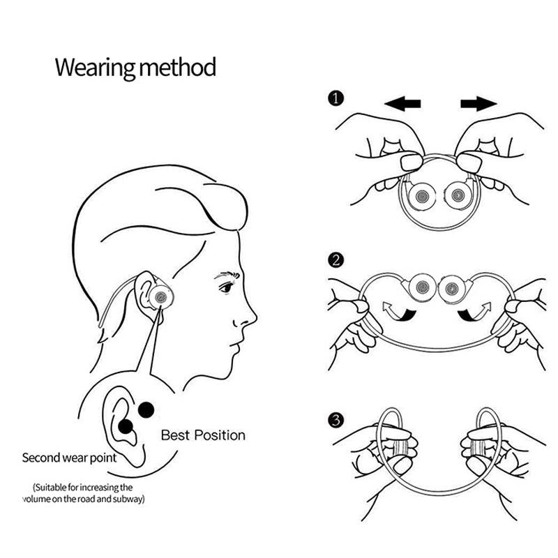 Bone Conduction Bluetooth Earphones with Stereo Vibration Speaker - Red