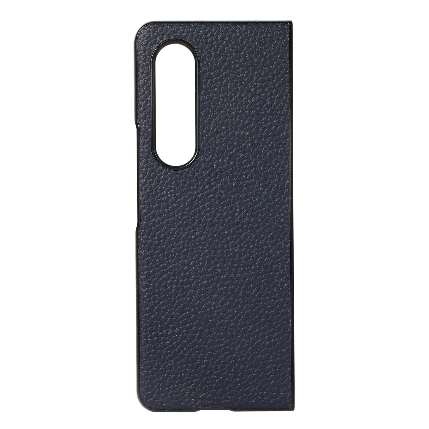 For Samsung Galaxy Z Fold4 5G Litchi Texture Case - Two Tone - Blue