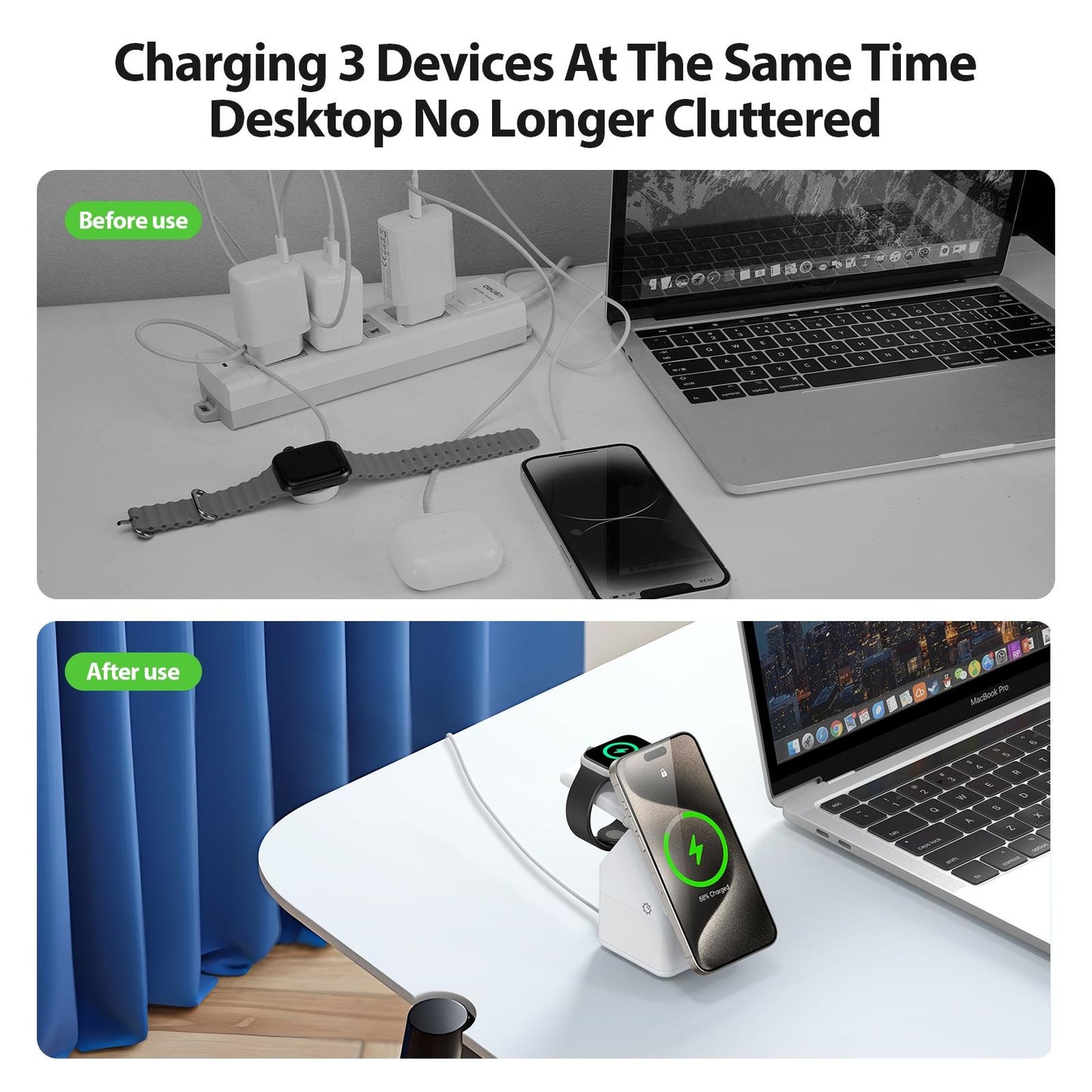 4 In 1 15W Magnetic Wireless Charger White