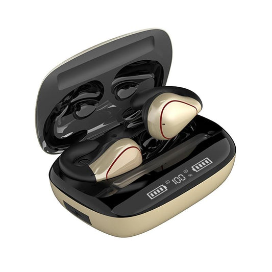 Wireless T20 Tws Bluetooth Earphones with Led Display & Charging Box - Champagne Gold
