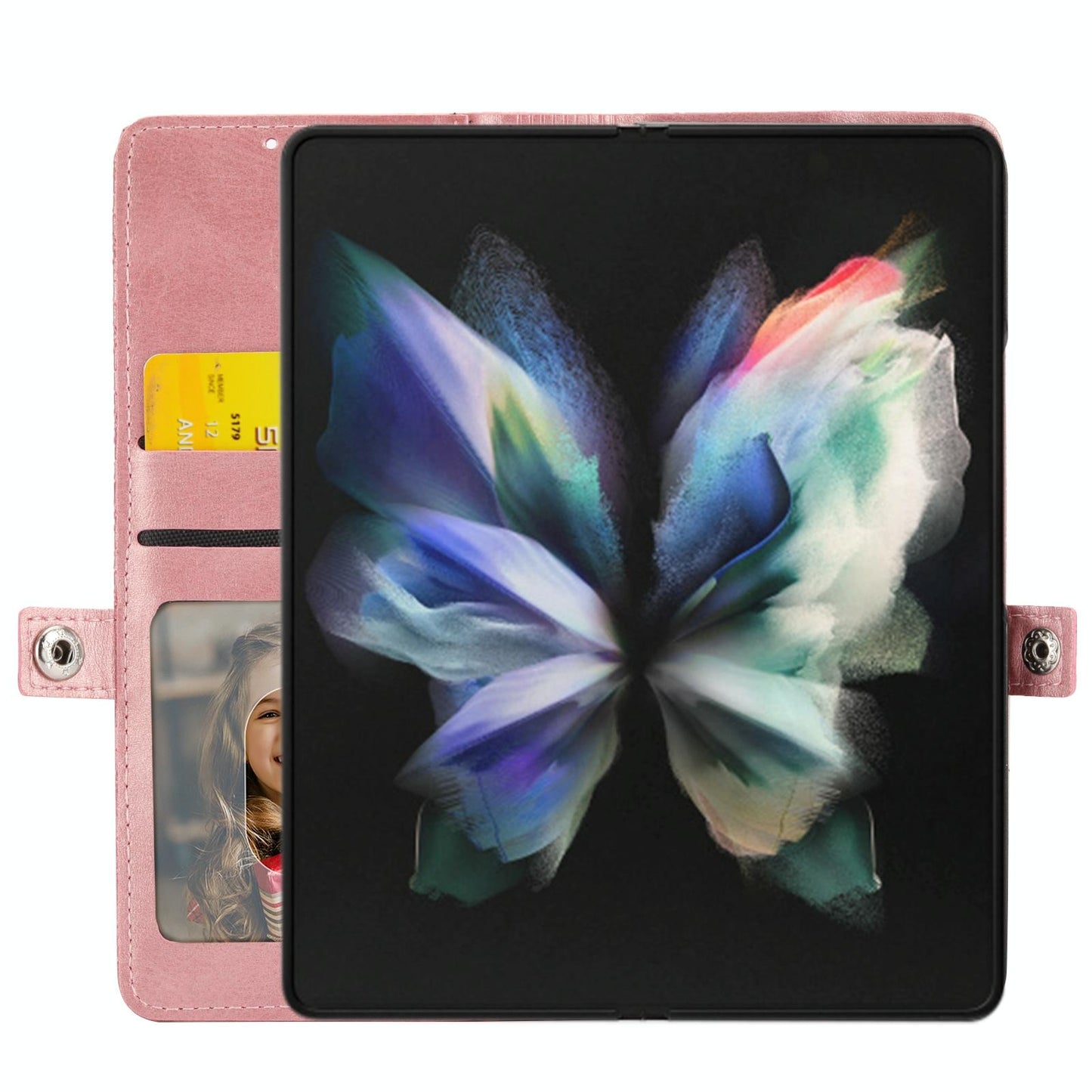 For Samsung Galaxy Z Fold4 5G Textured Leather Phone Case - Cubic Grid Design - Brown