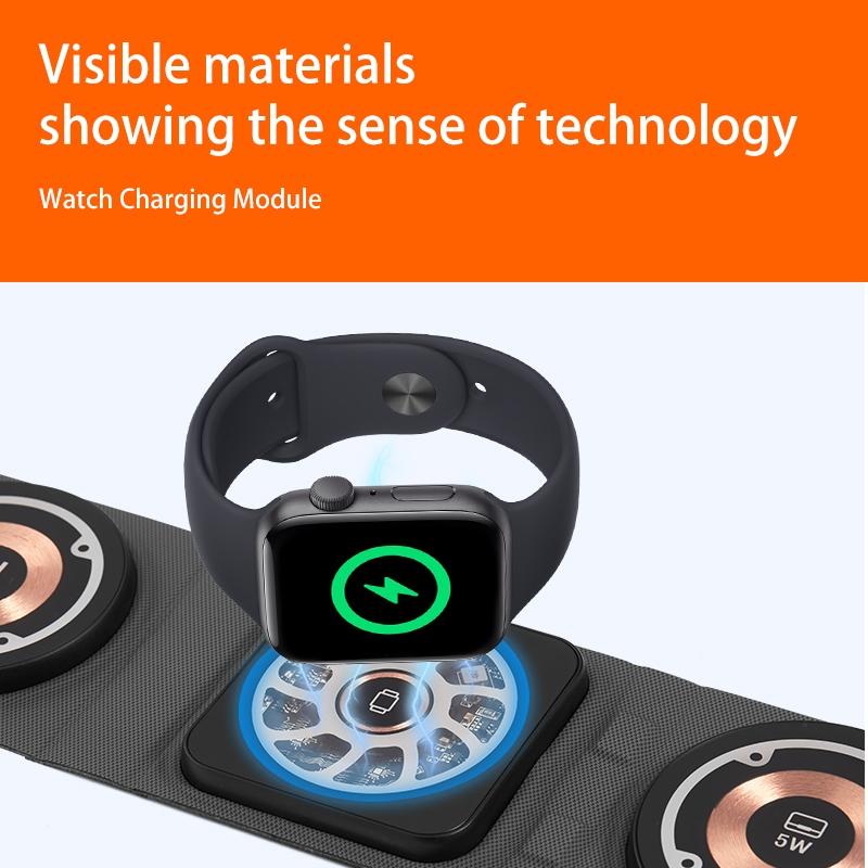 3 In 1 Portable Magsafe Wireless Charger - Orange