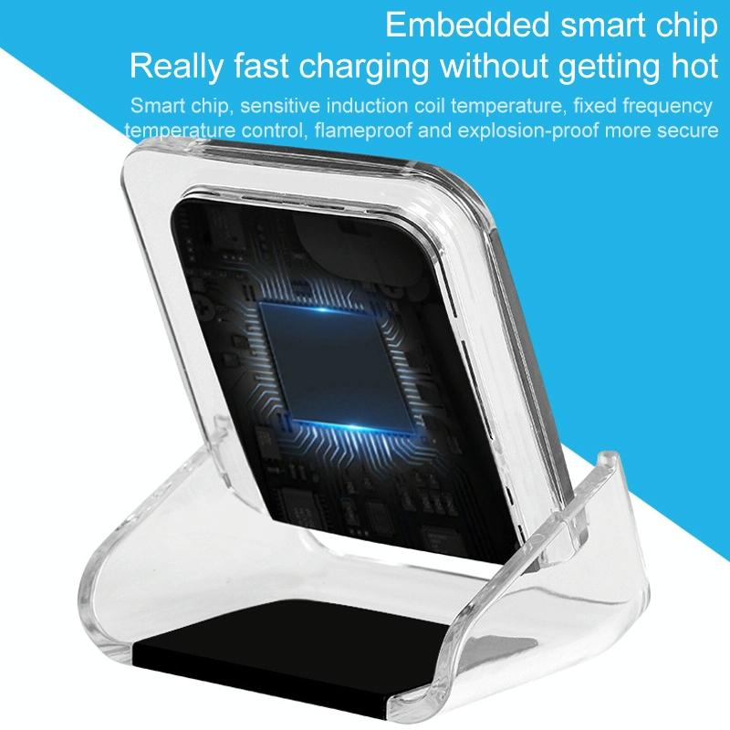 10W 3 In 1 Vertical Wireless Charger - Blue
