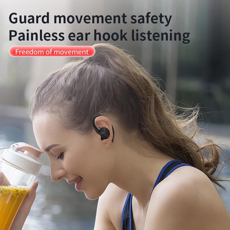 Wireless Earphones with Digital Display and Charging Case - Pink