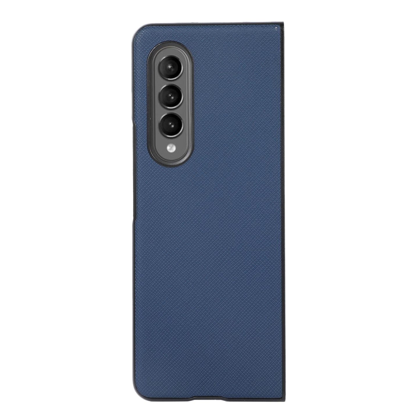 For Samsung Galaxy Z Fold4 5G Fold 4 Cross Texture Pu Leather Case - Blue