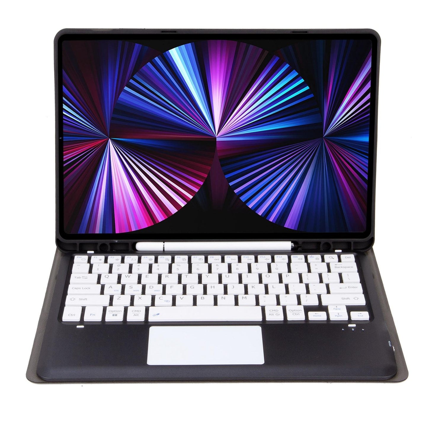 Detachable Bluetooth Keyboard Leather Case For Ipad Pro 12.9 2021 / 2020 / 2018 With Touch Pad - Dark Green