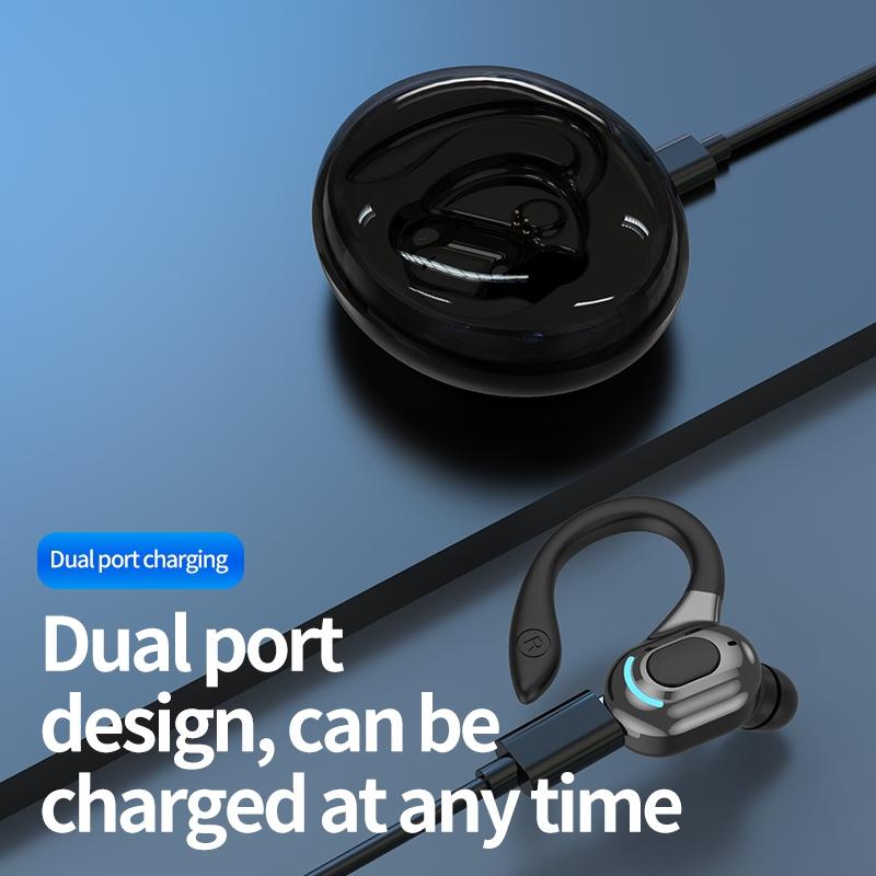 Wireless Bluetooth Earphones with Charging Case - F8 - Red Single Ear