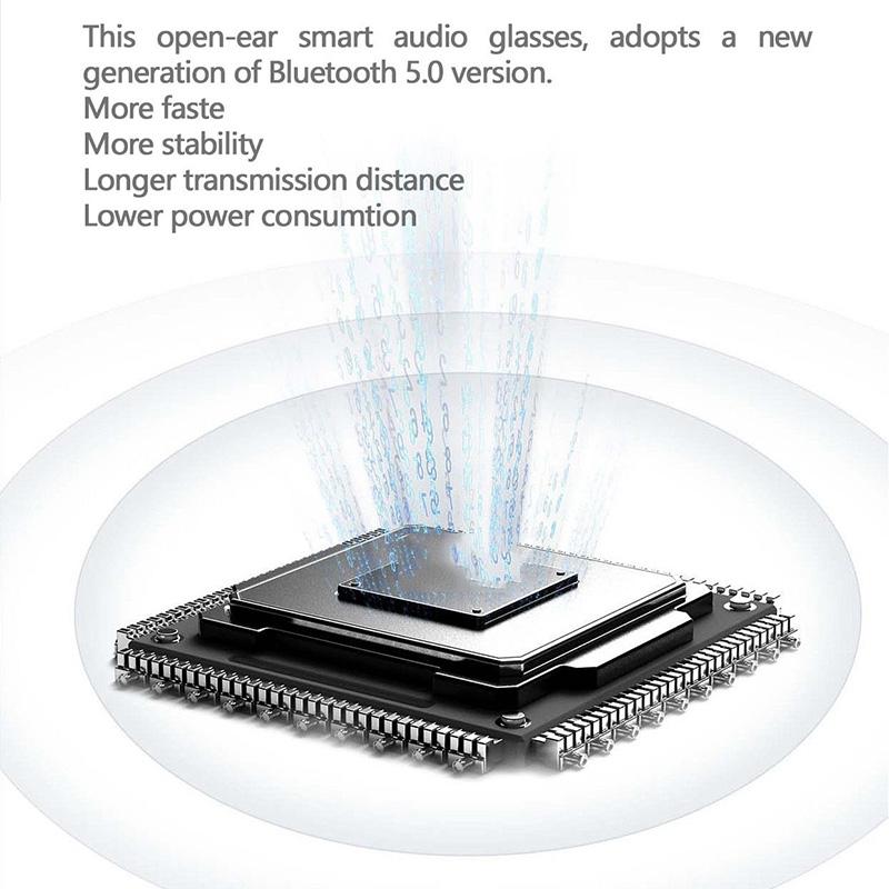 Waterproof Bluetooth Glasses Earphone - Mini Binaural Smart Call - Transparent