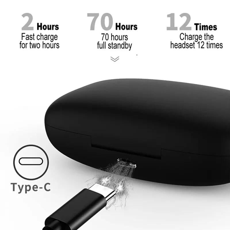 Wireless Noise-cancelling Bluetooth Earbuds with Dual Battery Display - T16 Blue