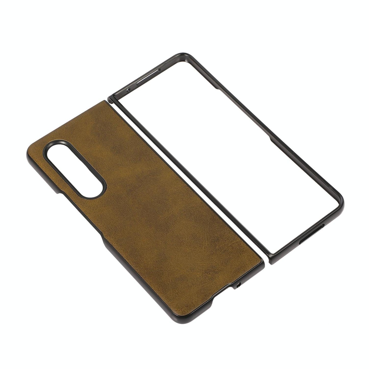 For Samsung Galaxy Z Fold4 5G Dual Tone Calf Texture Shockproof Case - Blue