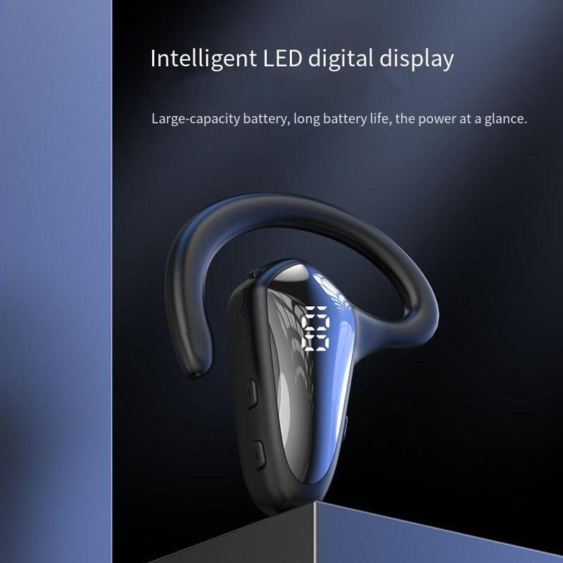 Digital Display Hanging Ear Bone Conduction Bluetooth Headset - Yx02 - Red