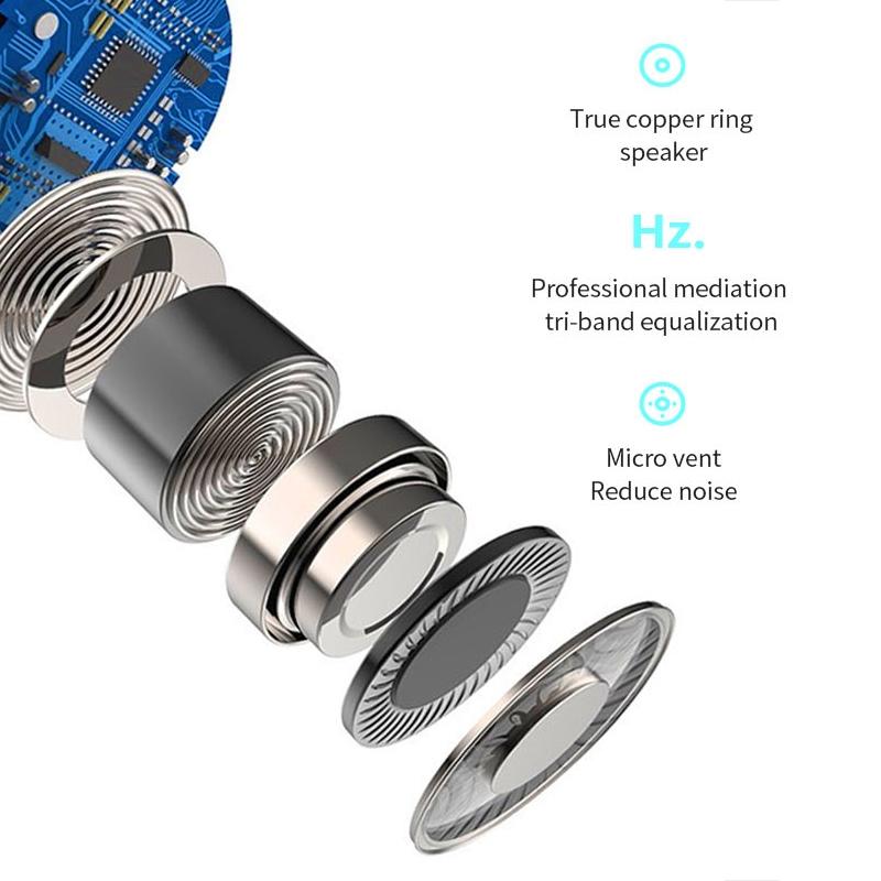 Ultra-light Wireless Bluetooth Earphones - Yx08 Stereo V5.0 - Grey