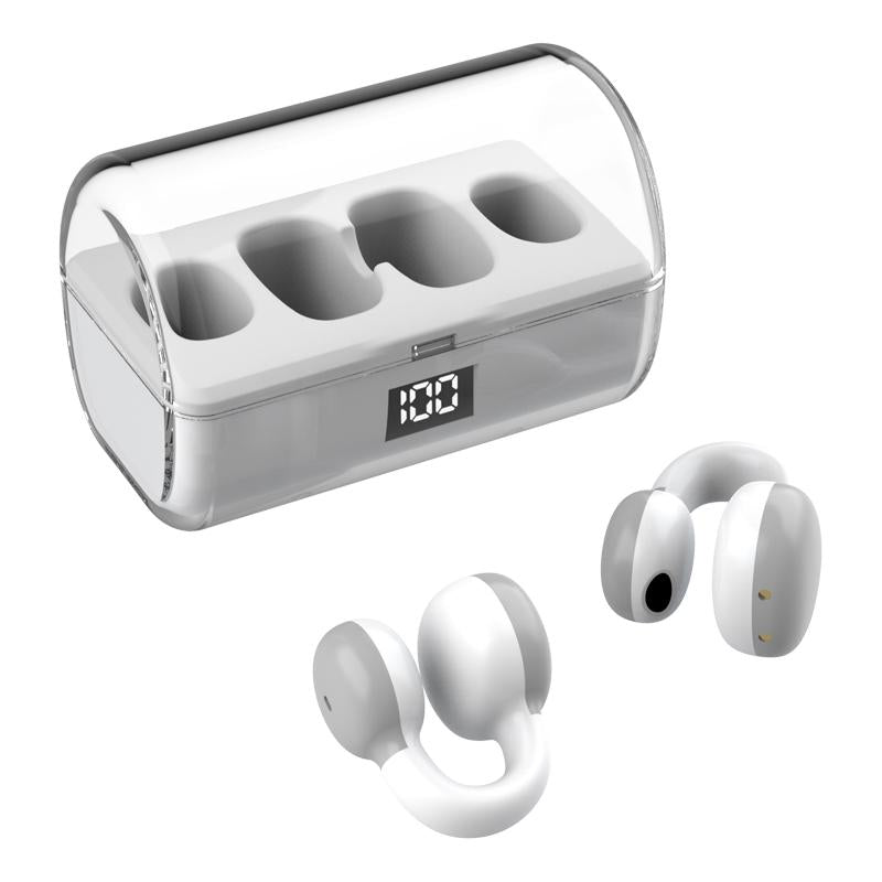Wireless Earphones with Digital Display and Charging Case - Blue