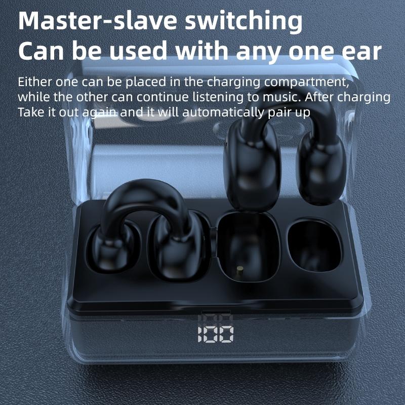 Wireless Earphones with Digital Display and Charging Case - Blue