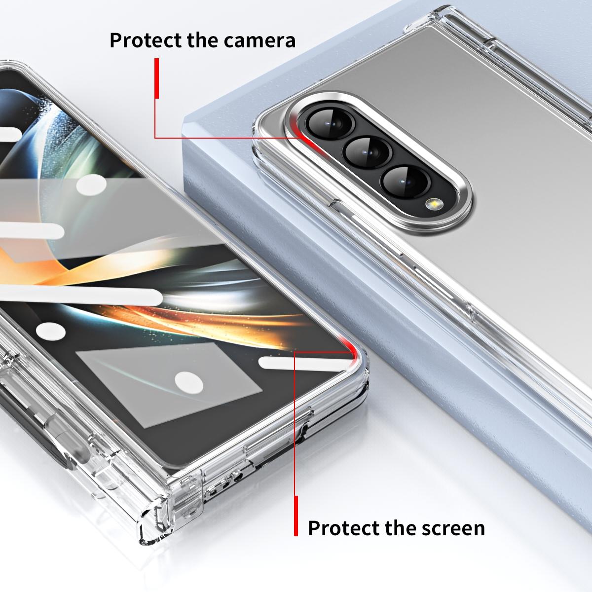 For Samsung Galaxy Z Fold4 5G Samsung Fold 4 Hinge Flip Case - Two Tone Contact Lens - Yellow